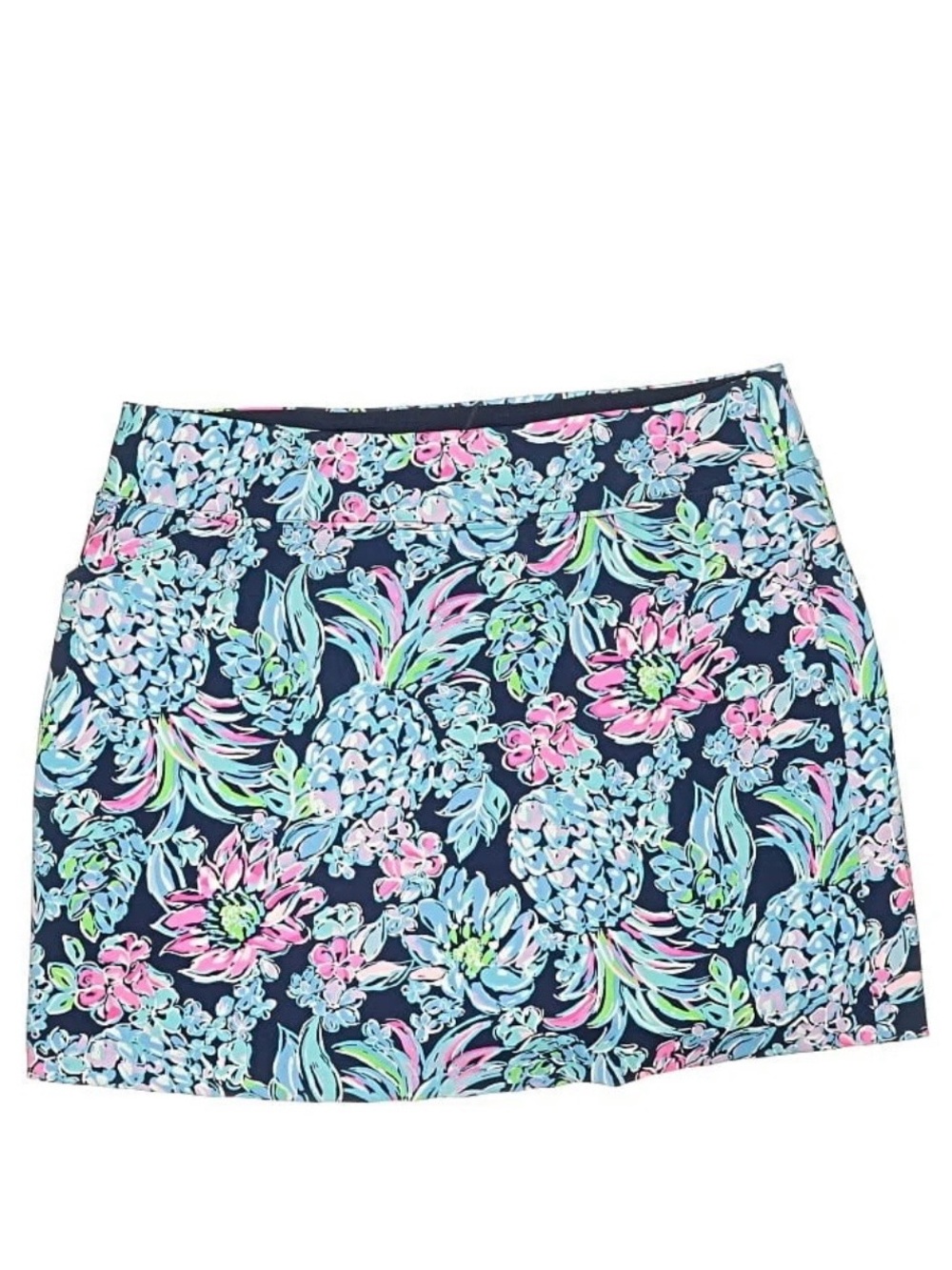 Lilly Pulitzer Monica Luxletic Navy Floral Mini Skort - size 12